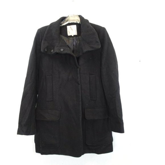 ZARA Women's Black Coat MEDIUM Formal Business Coat‎ Open Front High Neck Cozy - Picture 1 of 12